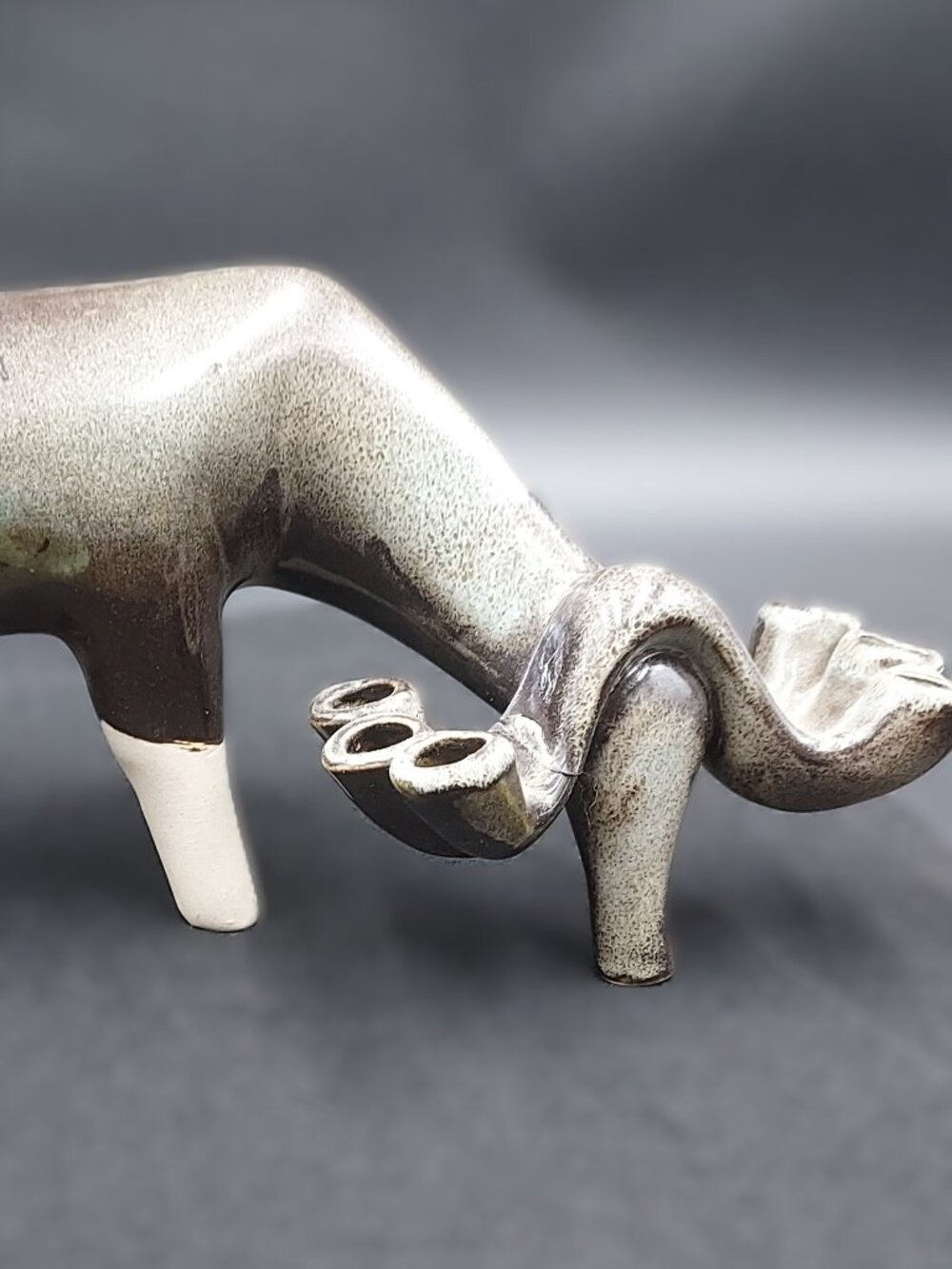 MCM Pottery Moose Candle Holder or Flower Frog Unique Home Decor